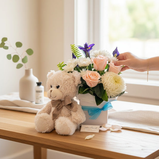 New Baby Box and Bear