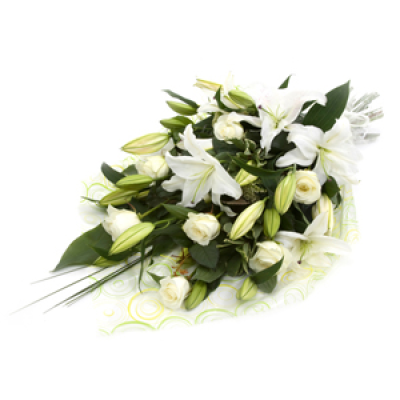 Traditional Bouquet - Beautiful Oriental Lillies make up the main flower of this bouquet.
