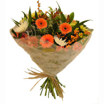 Autumn Tones - Lovely hand-tied flowers in warm tones, will brighten up someones day.