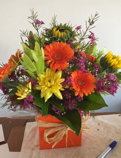 Thinking Of Him - Long lasting Natives and Gerberas