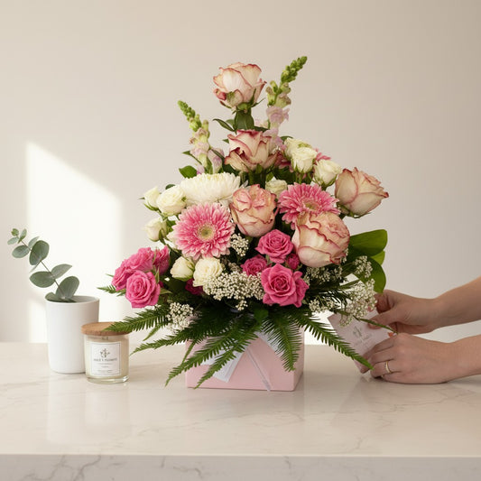 Large Pink Box Arrangement